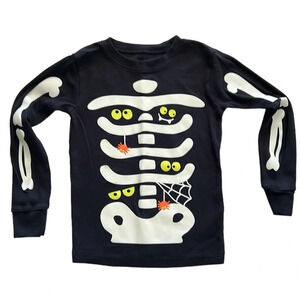 Carters glow in the dark skeleton Halloween pajama shirt